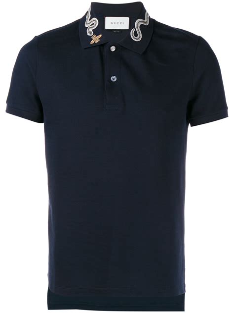 gucci mens polo with gucci label and bee|gucci polo shirt snake.